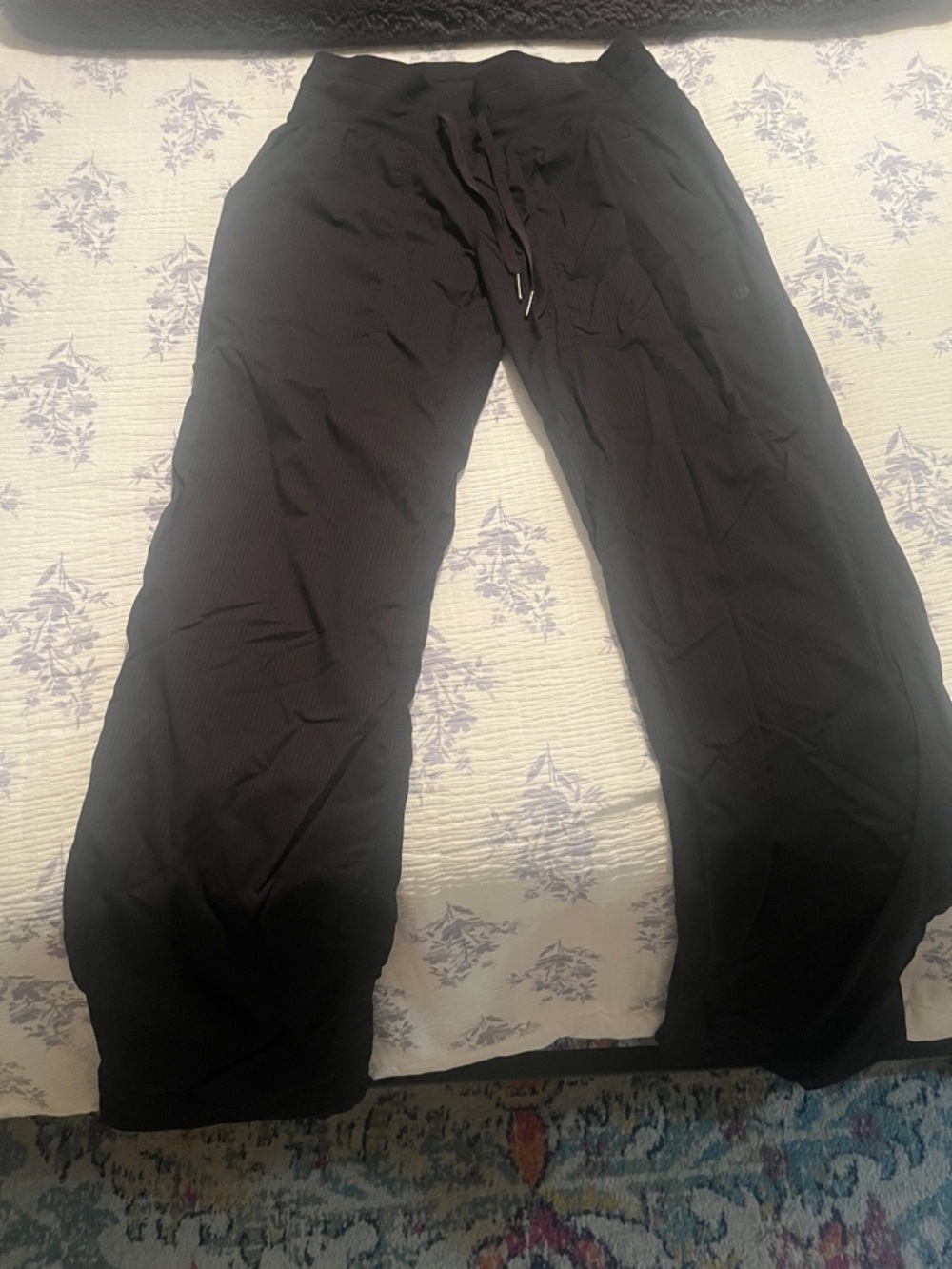 lululemon athletica Black Track Pants with Drawstring Waist